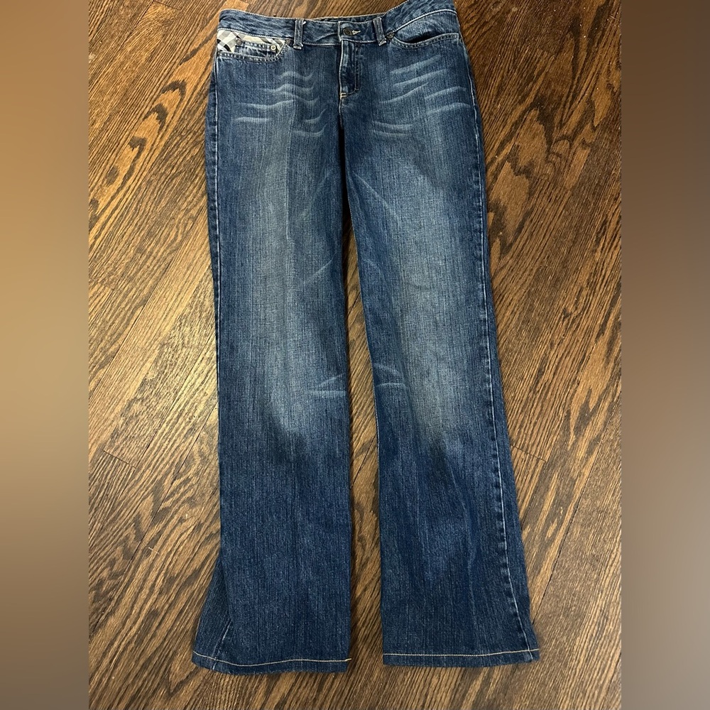 Authentic Burberry Women's Straight Leg Blue Jeans Size 6